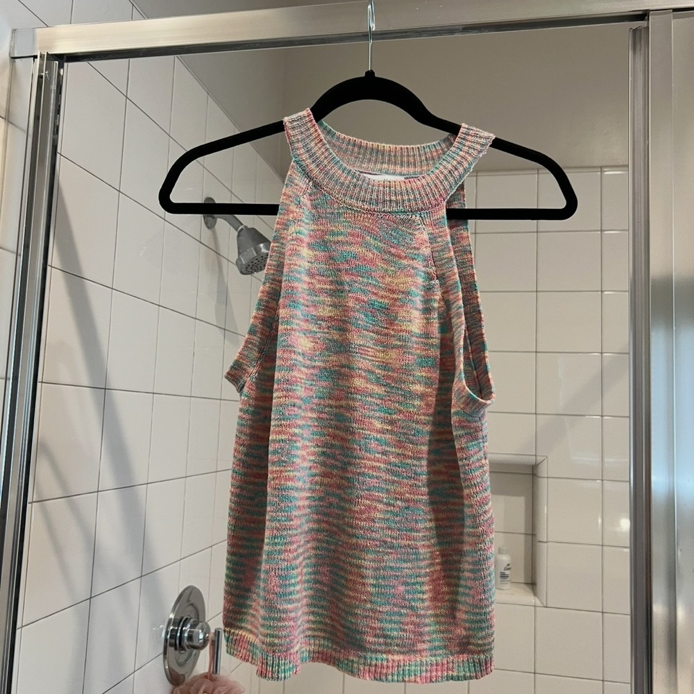 Multicolor Knit Sleeveless Top